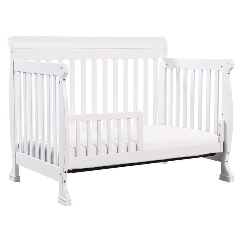 4-in-1 Convertible Crib Set with Dresser Mattress and Changing Tray in White