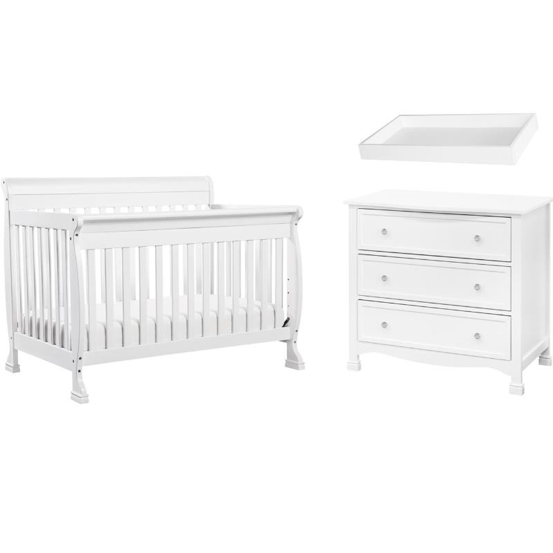 4in1 Convertible Crib and Dresser Set with Removable Changing Tray in