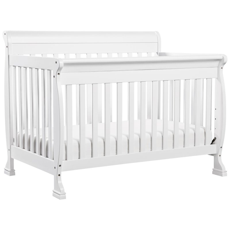 4-in-1 Convertible Crib and Dressers Set with Removable Changing Tray in White