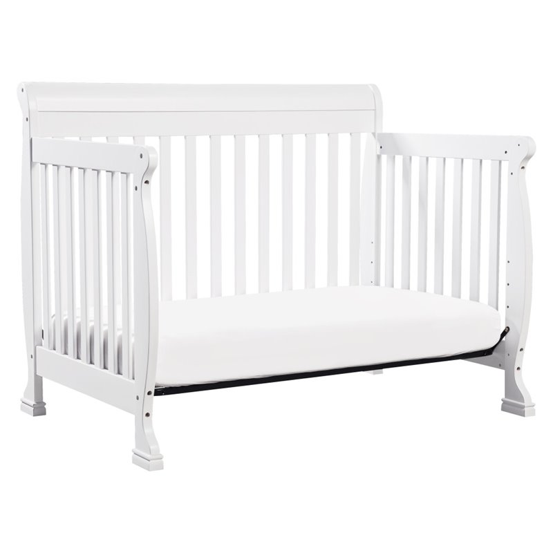 4-in-1 Convertible Crib and Dressers Set with Removable Changing Tray in White