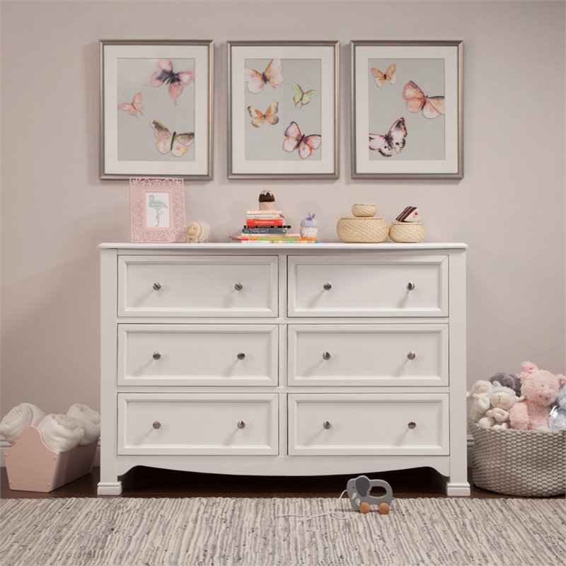 4-in-1 Convertible Crib and Dressers Set with Removable Changing Tray in White