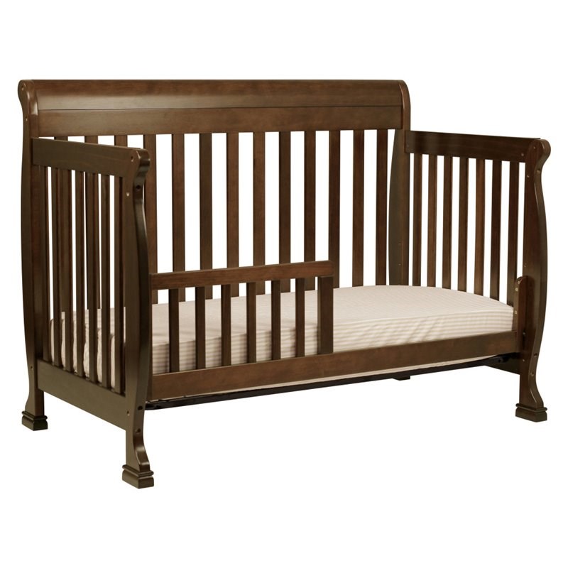 4-in-1 Convertible Classic Crib and Dresser Set with Changing Tray in Espresso