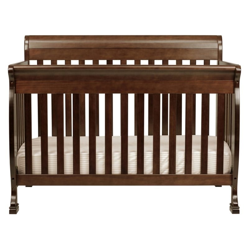 4-in-1 Convertible Classic Crib and Dresser Set with Changing Tray in Espresso