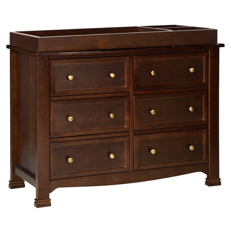 4-in-1 Convertible Crib and Dresser Set with Removable Changing Tray in Espresso