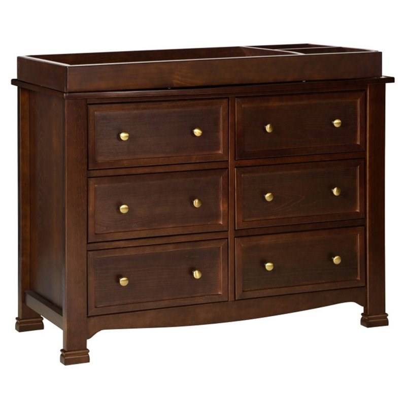 4-in-1 Convertible Crib and Dresser Changing Table Set with Mattress in Espresso