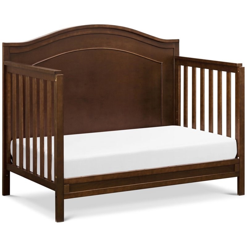 4-in-1 Convertible Crib and Dresser Changing Table Set with Mattress in Espresso