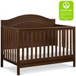 4-in-1 Convertible Crib and Dresser Changing Table Set with Mattress in Espresso