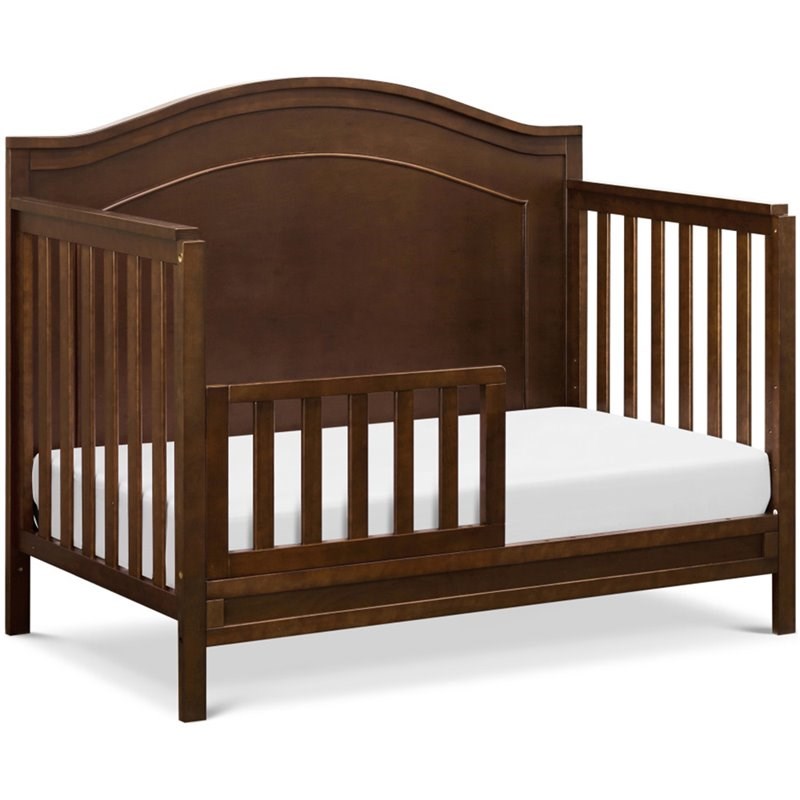 4-in-1 Convertible Crib and Dresser Changing Table Set with Mattress in Espresso