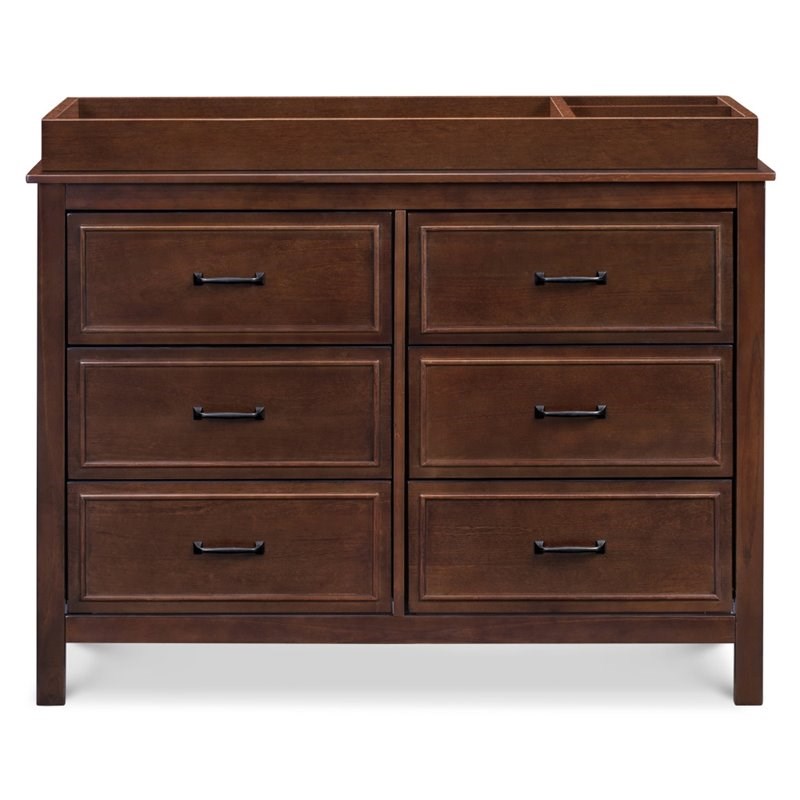 4-in-1 Convertible Crib and Dresser Changing Table Set with Mattress in Espresso