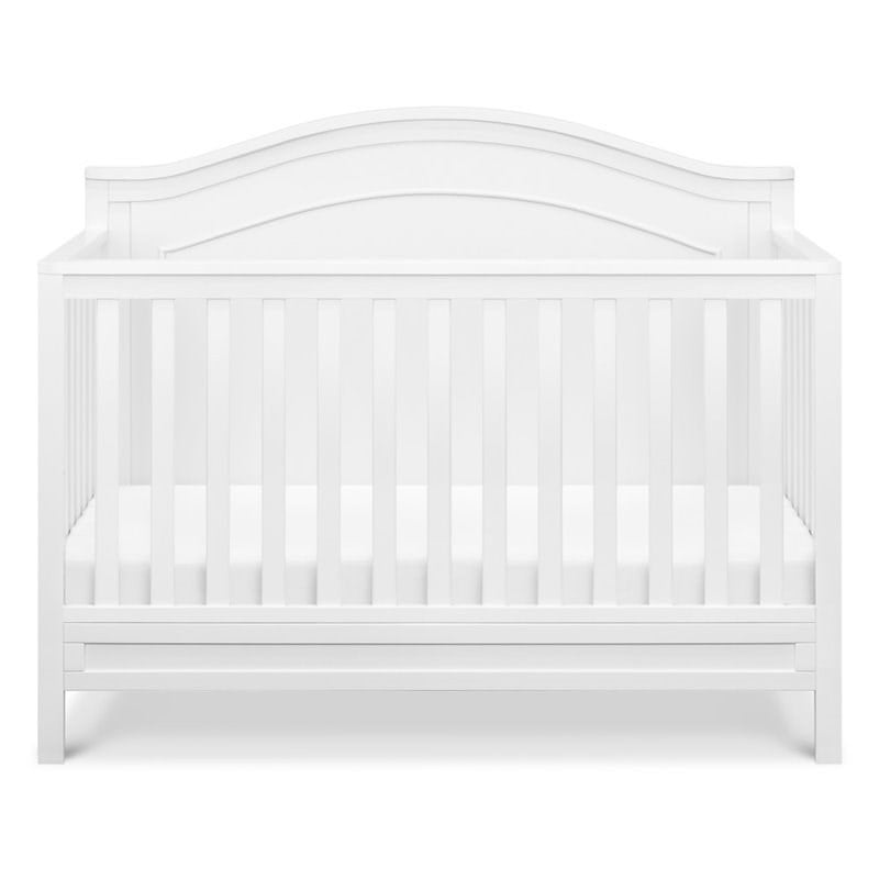 4-in-1 Convertible Crib and Dresser Changing Table Set with Mattress in White