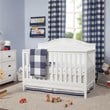 4-in-1 Convertible Crib and Dresser Changing Table Set with Mattress in White
