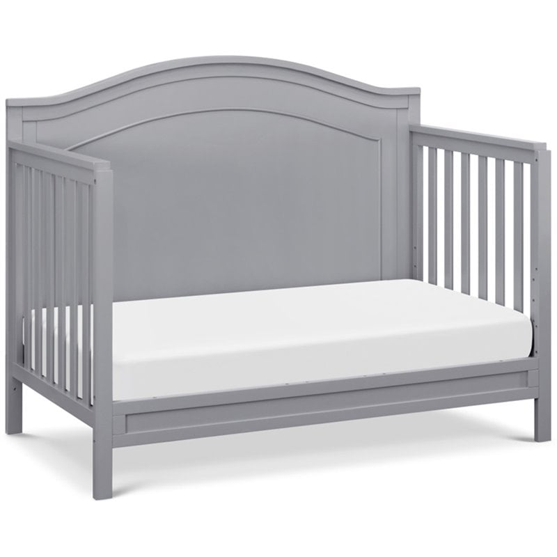 4-in-1 Convertible Crib and Dresser Changing Table Set with Mattress in Gray