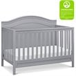 4-in-1 Convertible Crib and Dresser Changing Table Set with Mattress in Gray