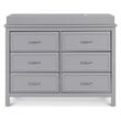 4-in-1 Convertible Crib and Dresser Changing Table Set with Mattress in Gray