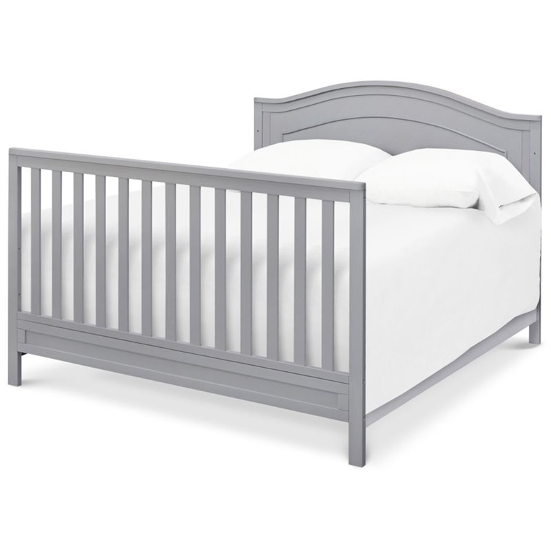 4-in-1 Convertible Crib and Dresser Changing Table Set with Mattress in Gray