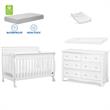 4 in 1 Convertible Crib and Dresser Changing Table Set with Mattress in White