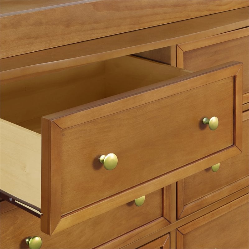 4-in-1 Convertible Classic Crib and Dresser Set with Changing Tray in Chestnut