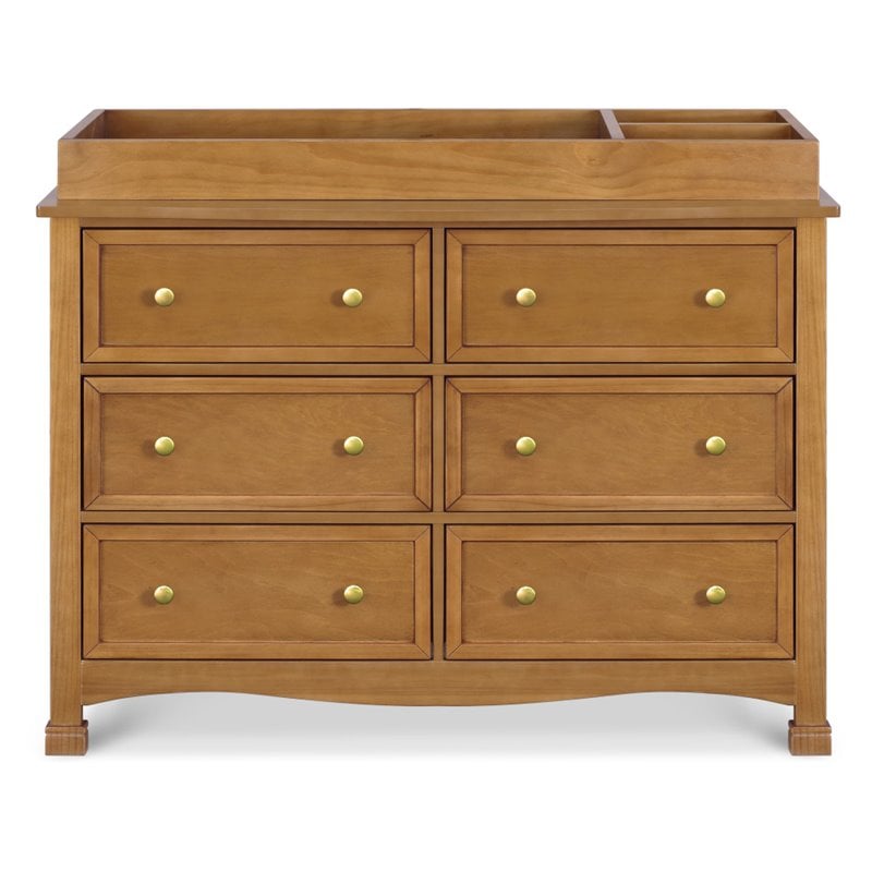 4-in-1 Convertible Classic Crib and Dresser Set with Changing Tray in Chestnut