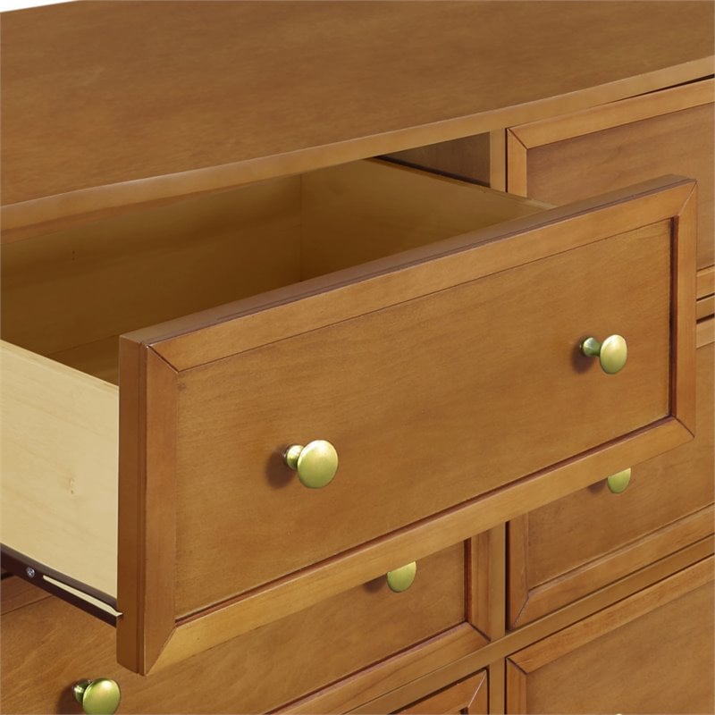 4-in-1 Convertible Classic Crib and Dresser Set with Changing Tray in Chestnut