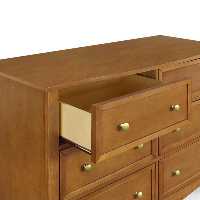 4-in-1 Convertible Classic Crib and Dresser Set with Changing Tray in Chestnut