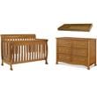 4-in-1 Convertible Classic Crib and Dresser Set with Changing Tray in Chestnut