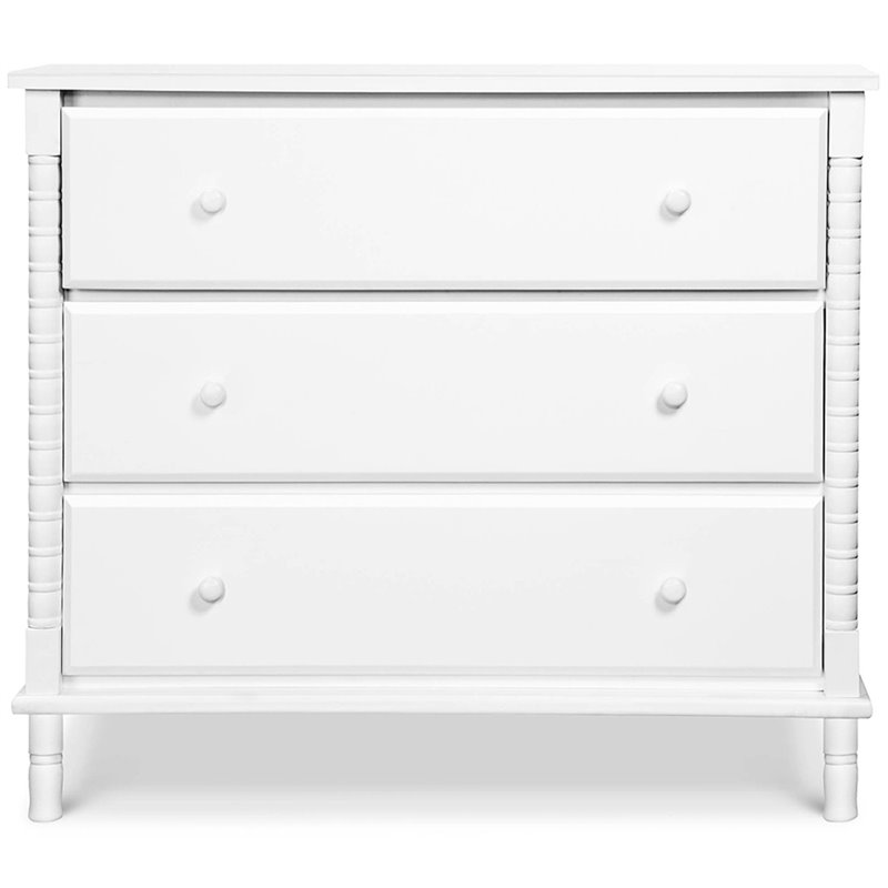 3 in 1 Convertible Crib Set with Matching Dresser in White