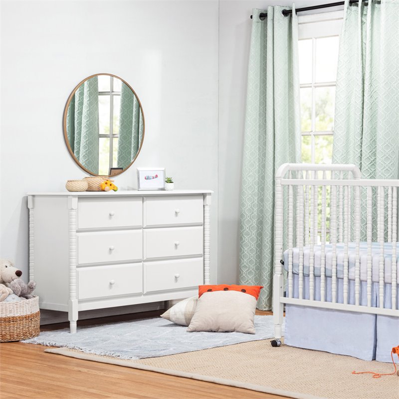 DaVinci Jenny Lind Spindle 6-Drawer Dresser in White