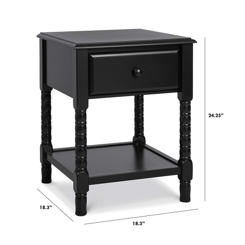DaVinci Jenny Lind Engineered Wood Spindle Kids Nightstand in Ebony