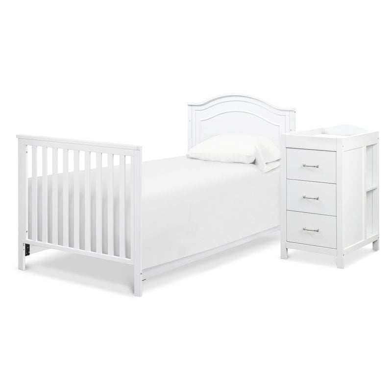 DaVinci Charlie 4-in-1 Convertible Mini Crib-Changer in White