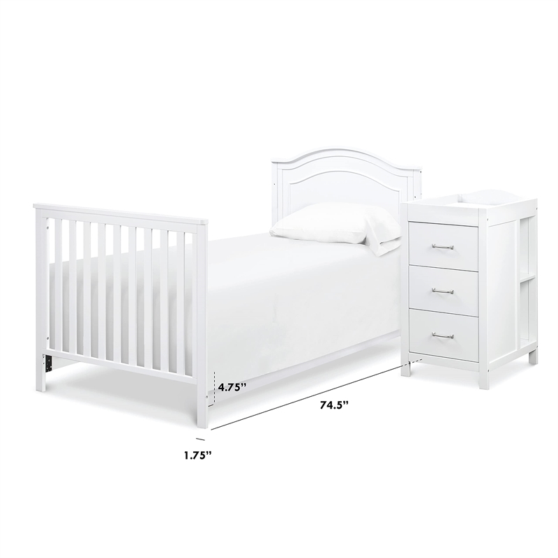 DaVinci Twin Bed Wood Conversion Kit For Charlie Mini Crib and Changer in White