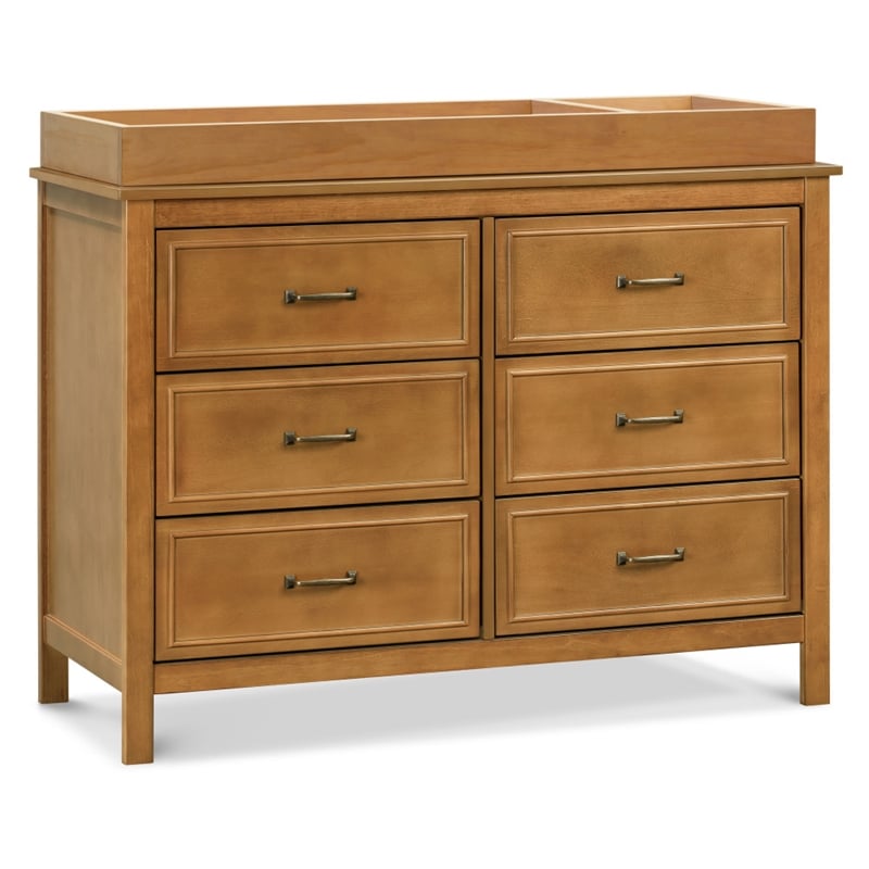 DaVinci Charlie 6-Drawer Pine Wood Double Dresser In Chestnut