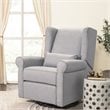 DaVinci Hayden Polyester Fabric Recliner and Swivel Glider in Misty Gray