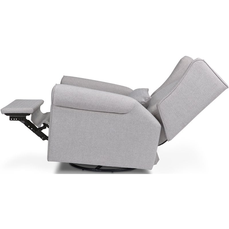 DaVinci Hayden Polyester Fabric Recliner and Swivel Glider in Misty Gray
