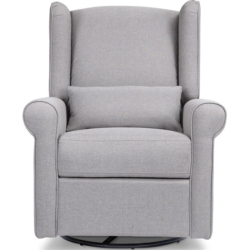DaVinci Hayden Polyester Fabric Recliner and Swivel Glider in Misty Gray