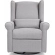 DaVinci Hayden Polyester Fabric Recliner and Swivel Glider in Misty Gray