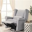 DaVinci Hayden Polyester Fabric Recliner and Swivel Glider in Misty Gray