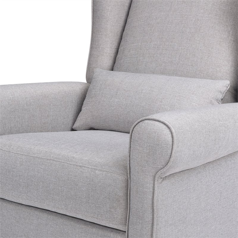 DaVinci Hayden Polyester Fabric Recliner and Swivel Glider in Misty Gray