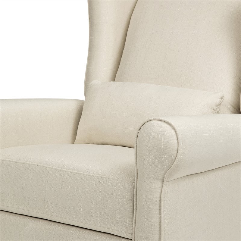 DaVinci Hayden Polyester Fabric Recliner and Swivel Glider in Natural Oat