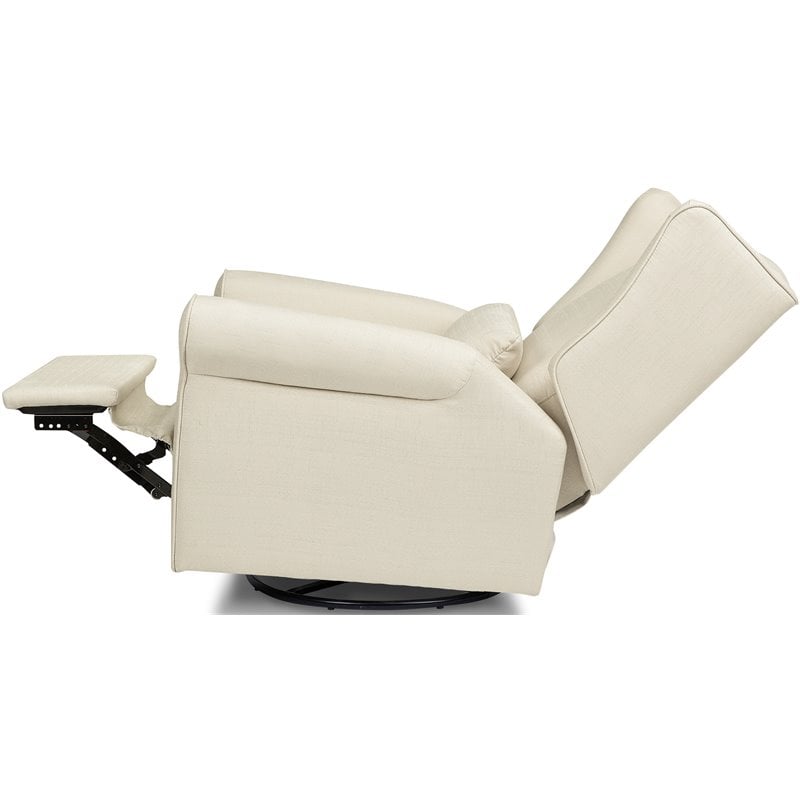 DaVinci Hayden Polyester Fabric Recliner and Swivel Glider in Natural Oat