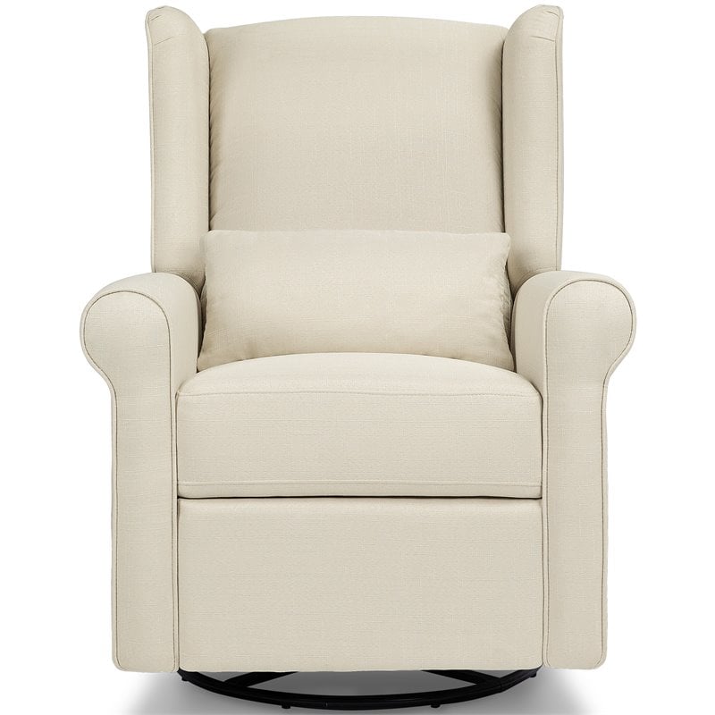 DaVinci Hayden Polyester Fabric Recliner and Swivel Glider in Natural Oat