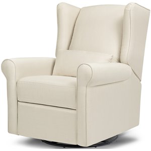 davinci hayden polyester fabric recliner and swivel glider in natural oat