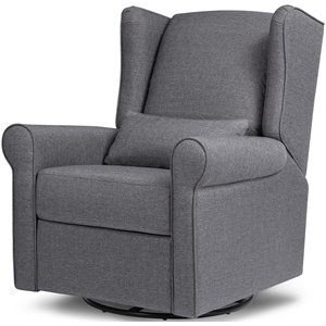 davinci hayden polyester fabric recliner and swivel glider in shadow gray