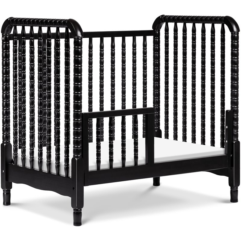 DaVinci Jenny Lind Pine Wood 3-in-1 Convertible Mini Crib in Ebony
