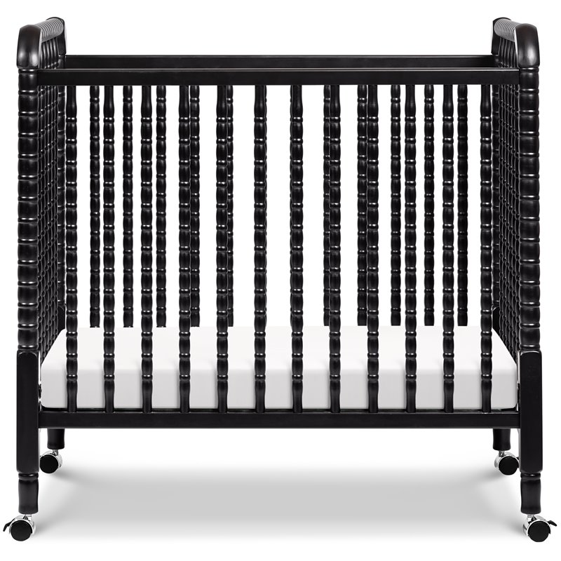 DaVinci Jenny Lind Pine Wood 3-in-1 Convertible Mini Crib in Ebony