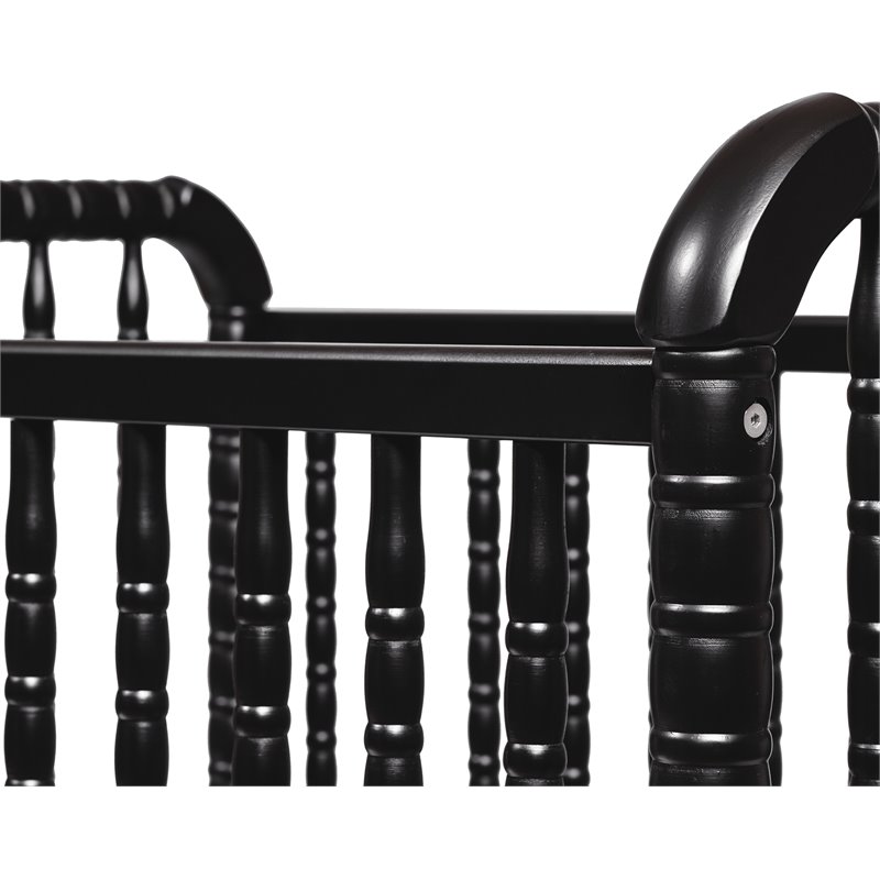 DaVinci Jenny Lind Pine Wood 3-in-1 Convertible Mini Crib in Ebony