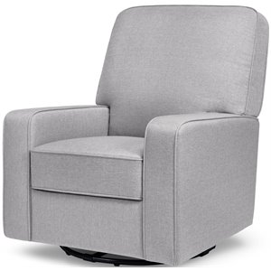 davinci perry polyester fabric swivel glider in misty gray