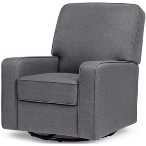 davinci perry polyester fabric swivel glider in shadow gray