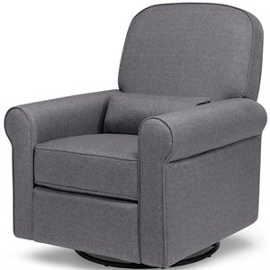davinci ruby polyester fabric recliner and glider in shadow gray