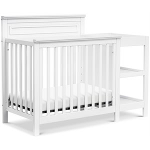 DaVinci Autumn Pine Wood 4-in-1 Mini Crib & Changer Combo in White