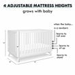 DaVinci Otto Pine Wood 3-in-1 Convertible Crib in White